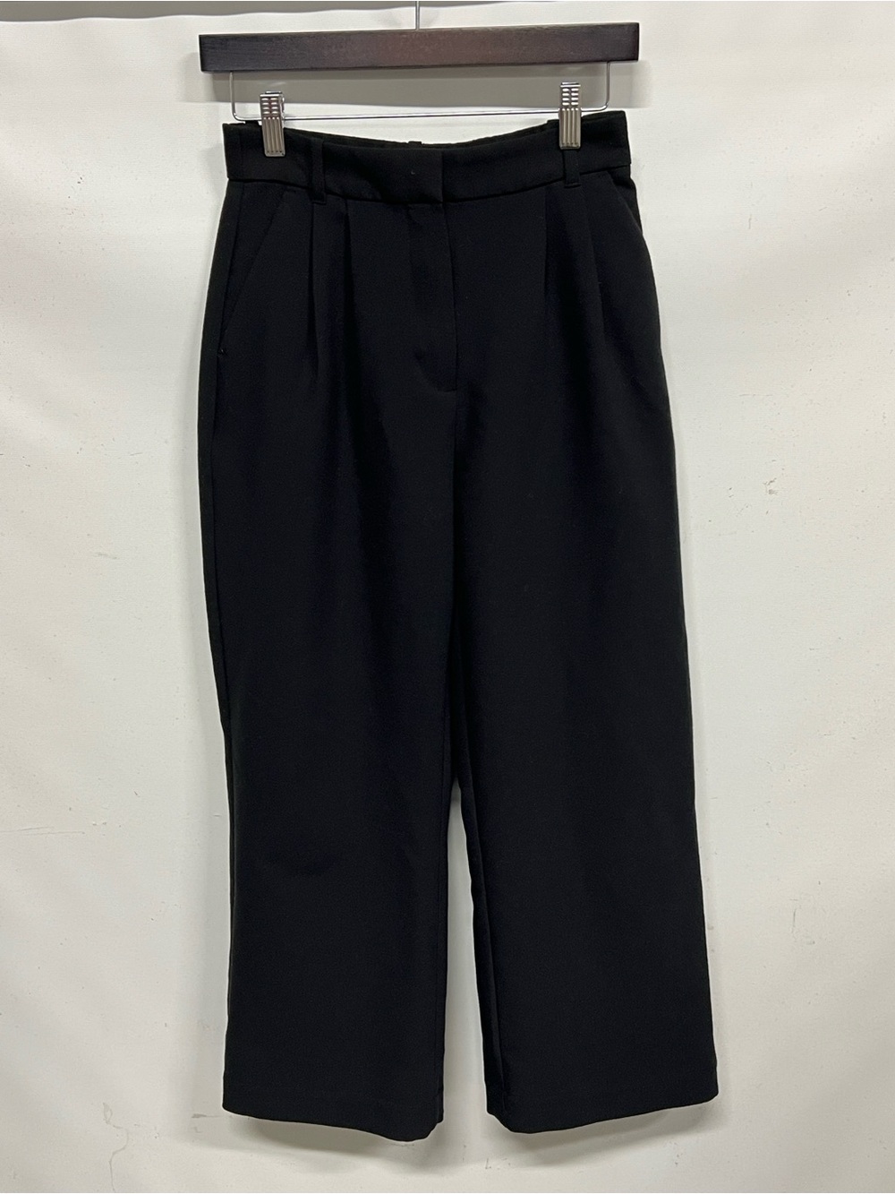 Abercrombie & Fitch Curve Love Sloane Tailored Wide Leg Pant Black Women’s 26/2 - Picture 2 of 6